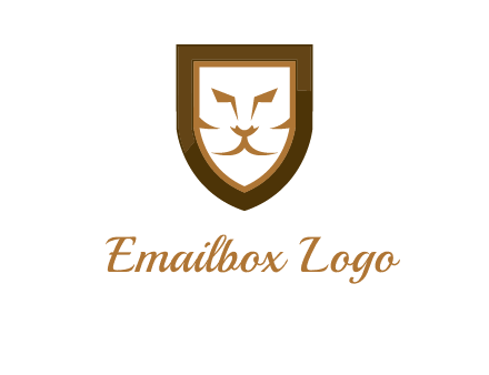 lion face in shield logo
