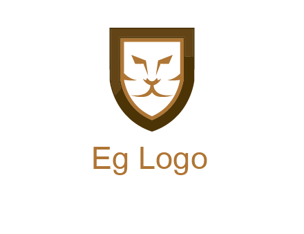 lion face in shield logo