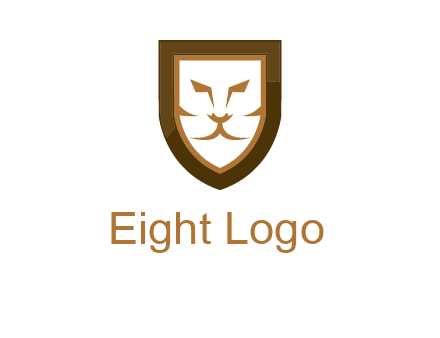 lion face in shield logo