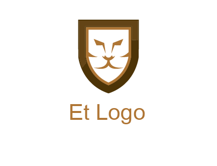 lion face in shield logo