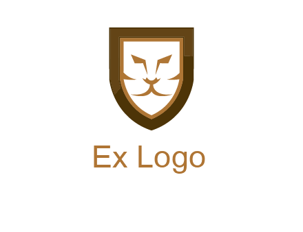 lion face in shield logo