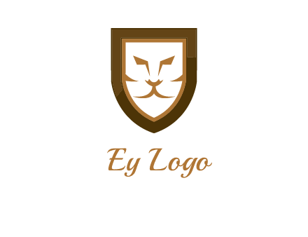 lion face in shield logo