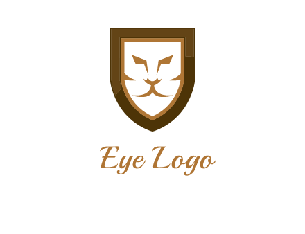 lion face in shield logo