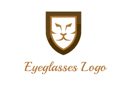 lion face in shield logo