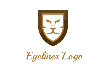 lion face in shield logo