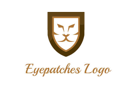 lion face in shield logo