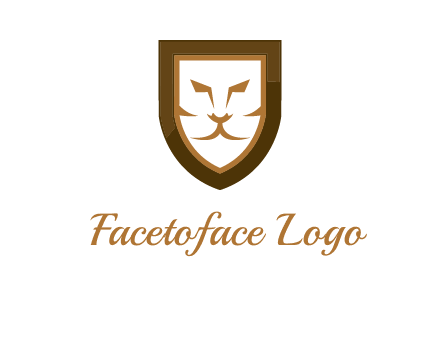 lion face in shield logo