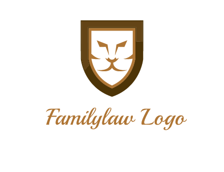 lion face in shield logo