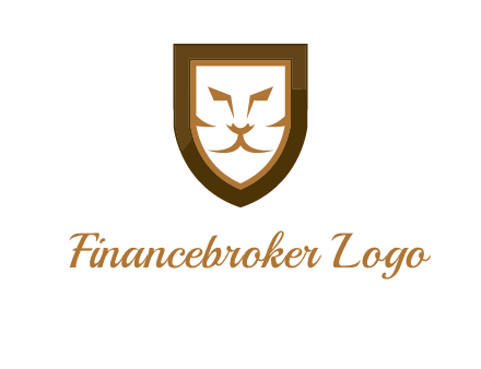 lion face in shield logo