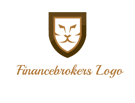 lion face in shield logo