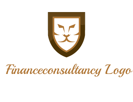 lion face in shield logo