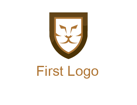 lion face in shield logo