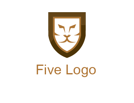 lion face in shield logo