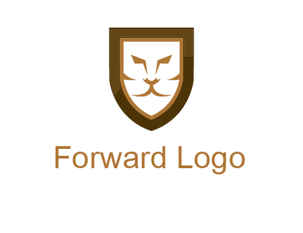 lion face in shield logo