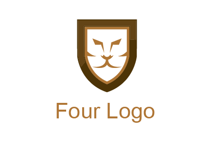 lion face in shield logo