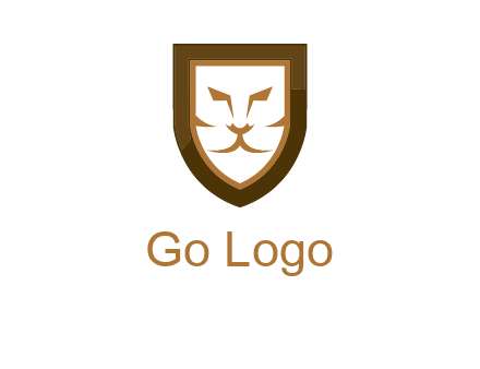 lion face in shield logo