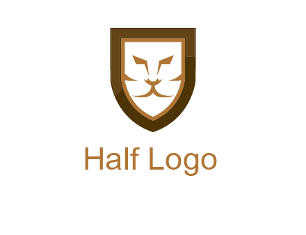lion face in shield logo