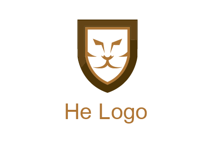lion face in shield logo