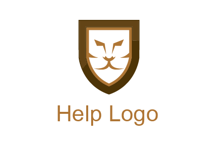 lion face in shield logo