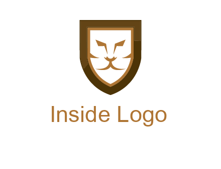 lion face in shield logo