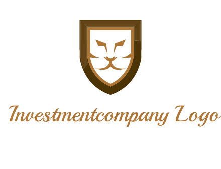 lion face in shield logo