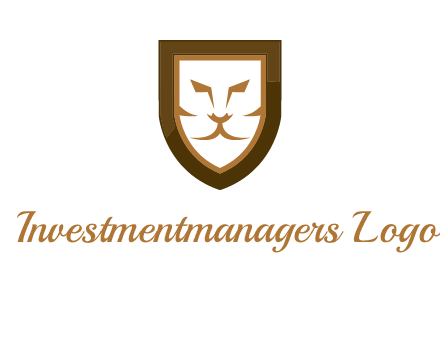 lion face in shield logo