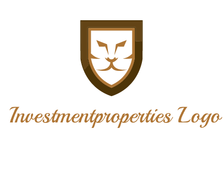 lion face in shield logo