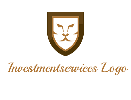 lion face in shield logo