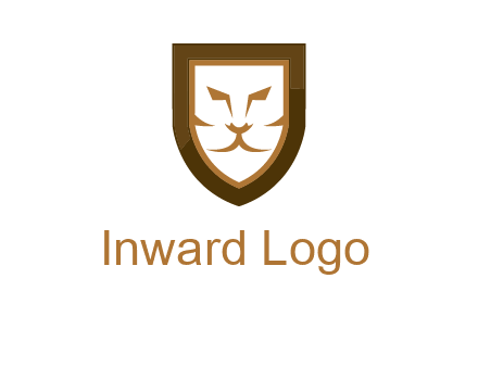 lion face in shield logo