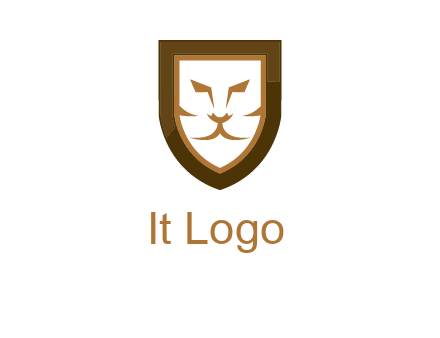 lion face in shield logo