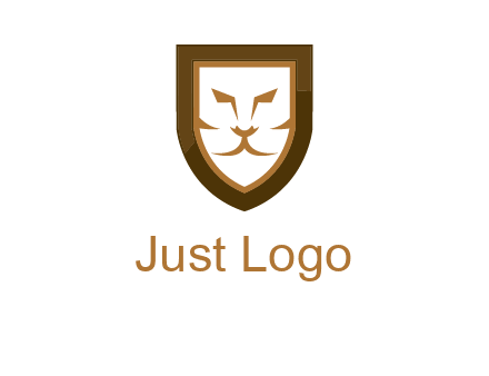 lion face in shield logo