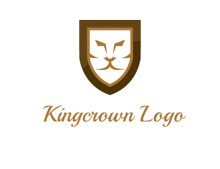 lion face in shield logo