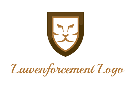 lion face in shield logo