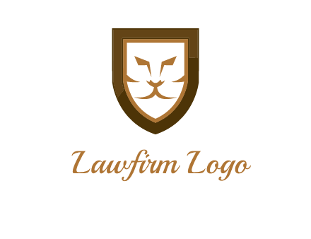 lion face in shield logo