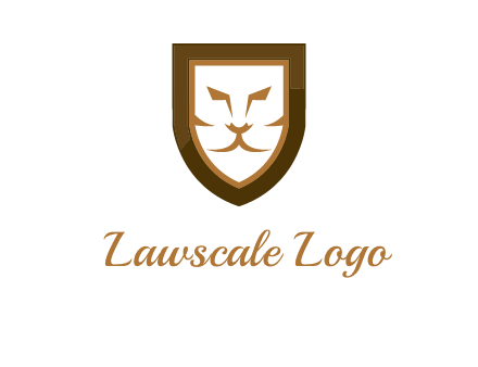 lion face in shield logo