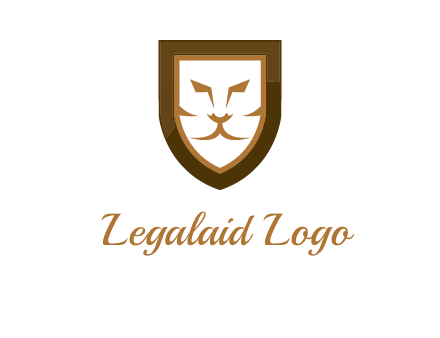 lion face in shield logo
