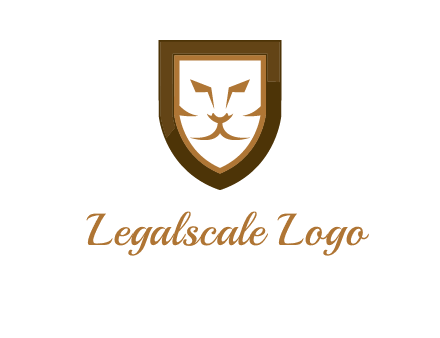 lion face in shield logo