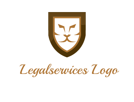 lion face in shield logo