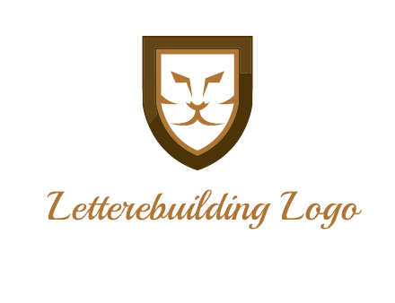 lion face in shield logo