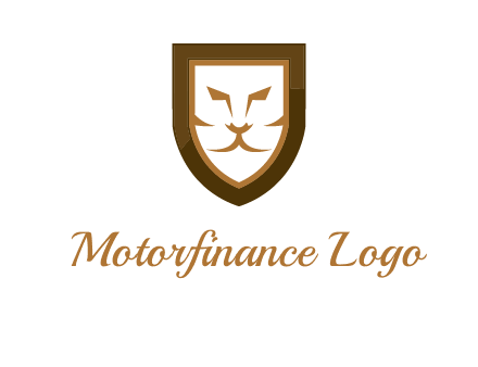 lion face in shield logo
