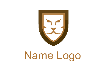 lion face in shield logo