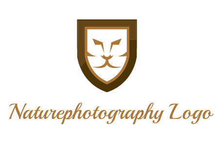 lion face in shield logo