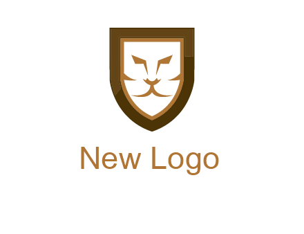 lion face in shield logo