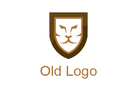 lion face in shield logo