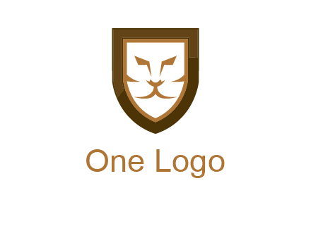 lion face in shield logo