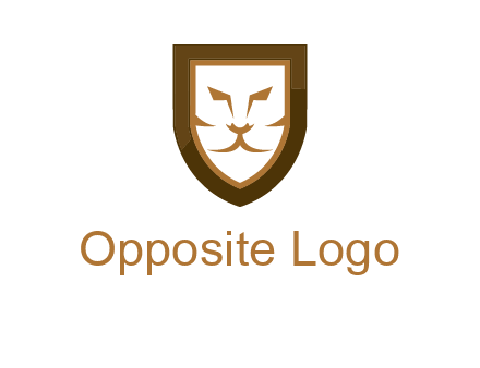 lion face in shield logo