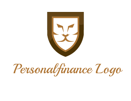 lion face in shield logo
