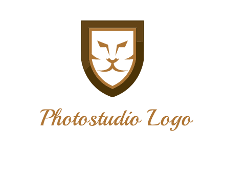 lion face in shield logo