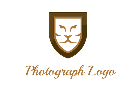 lion face in shield logo