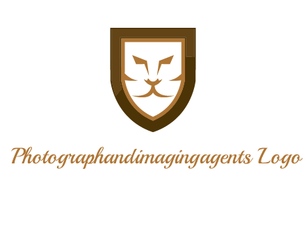 lion face in shield logo